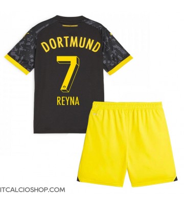 Borussia Dortmund Giovanni Reyna #7 Seconda Maglia Bambino 2023-24 Manica Corta (+ Pantaloni corti)